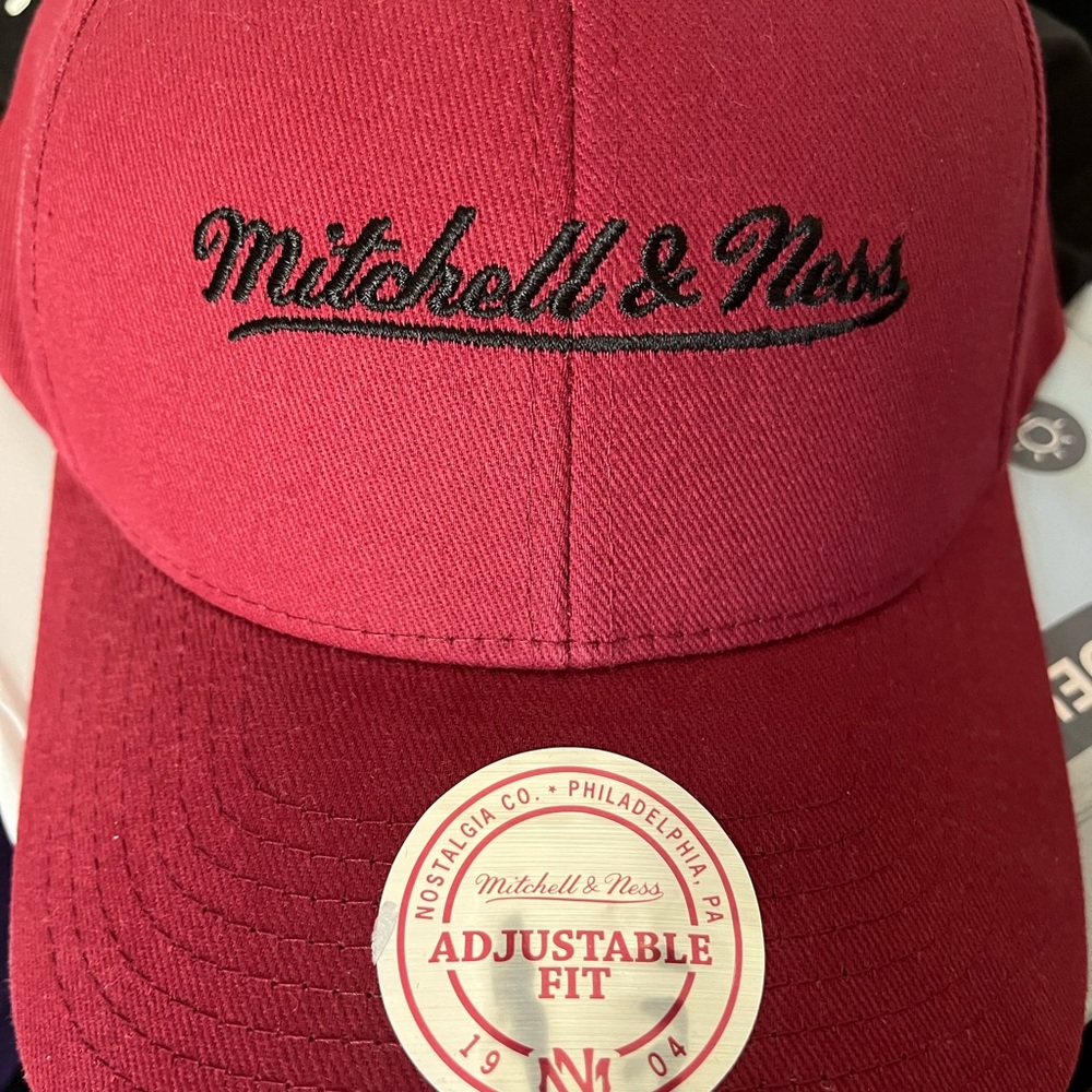 Mitchell & Ness Red Snapback Hat Classic Design